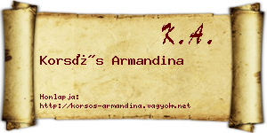 Korsós Armandina névjegykártya